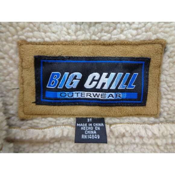 Big Chill Outerwear Tan Faux Leather Shearling Jacket Baby Toddler Size 3T - Picture 3 of 10